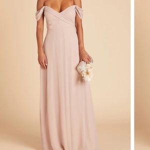 Birdy Grey Spence convertible taupe bridesmaids dress (with a slit) AND POCKETS